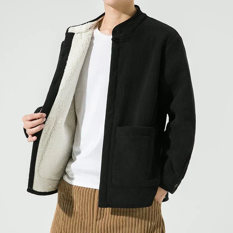 Corduroy Jacke Bequem Lässig - IdealeKleiden