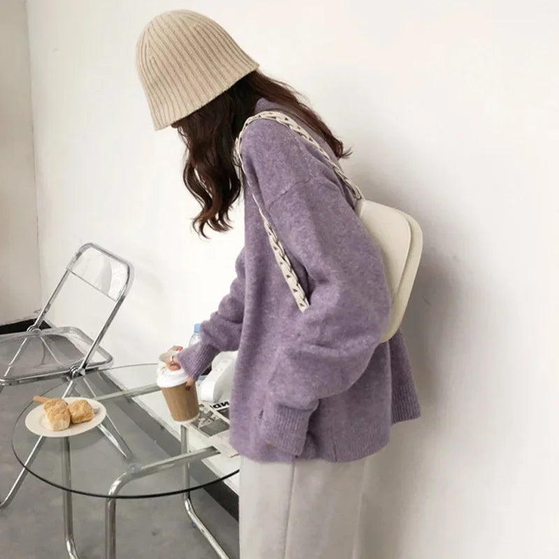 Kuschelige Oversize Strickpullover Herbst Winter Mode - IdealeKleiden
