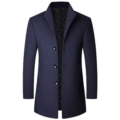 Herren Wintermantel Einreihig Steppgefüttert