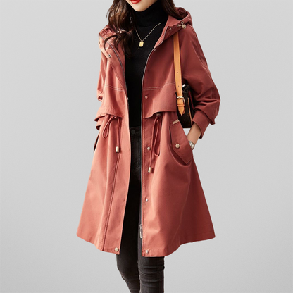 Stylische Damenjacke Rot Kapuze