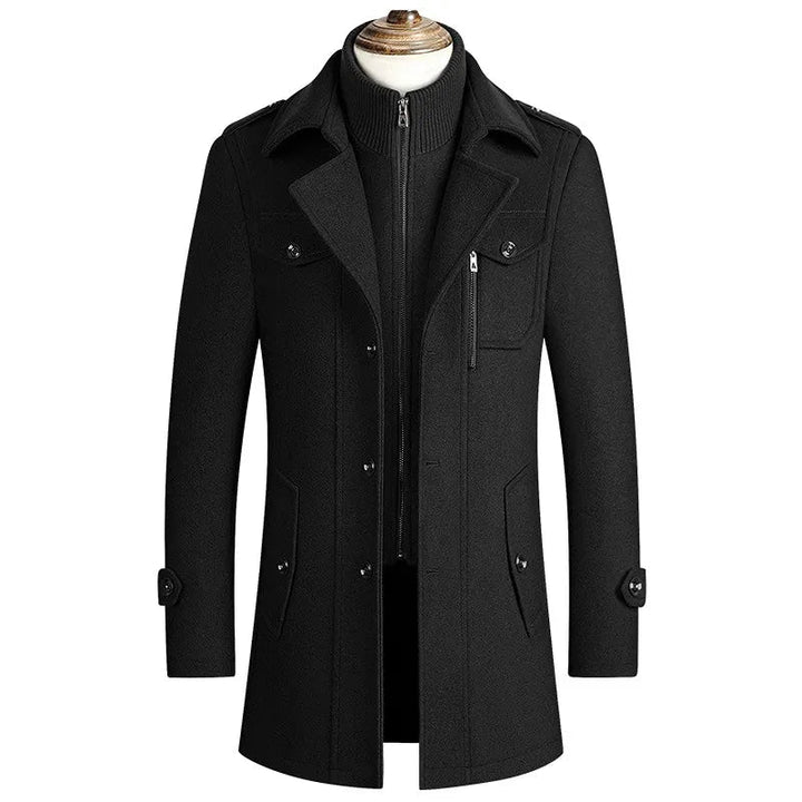 Herren Trenchcoat Offener Kragen Elegант