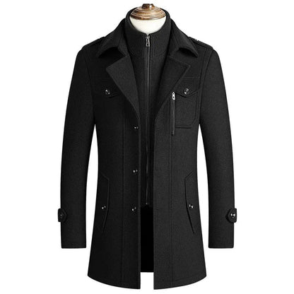 Herren Trenchcoat Offener Kragen Elegант