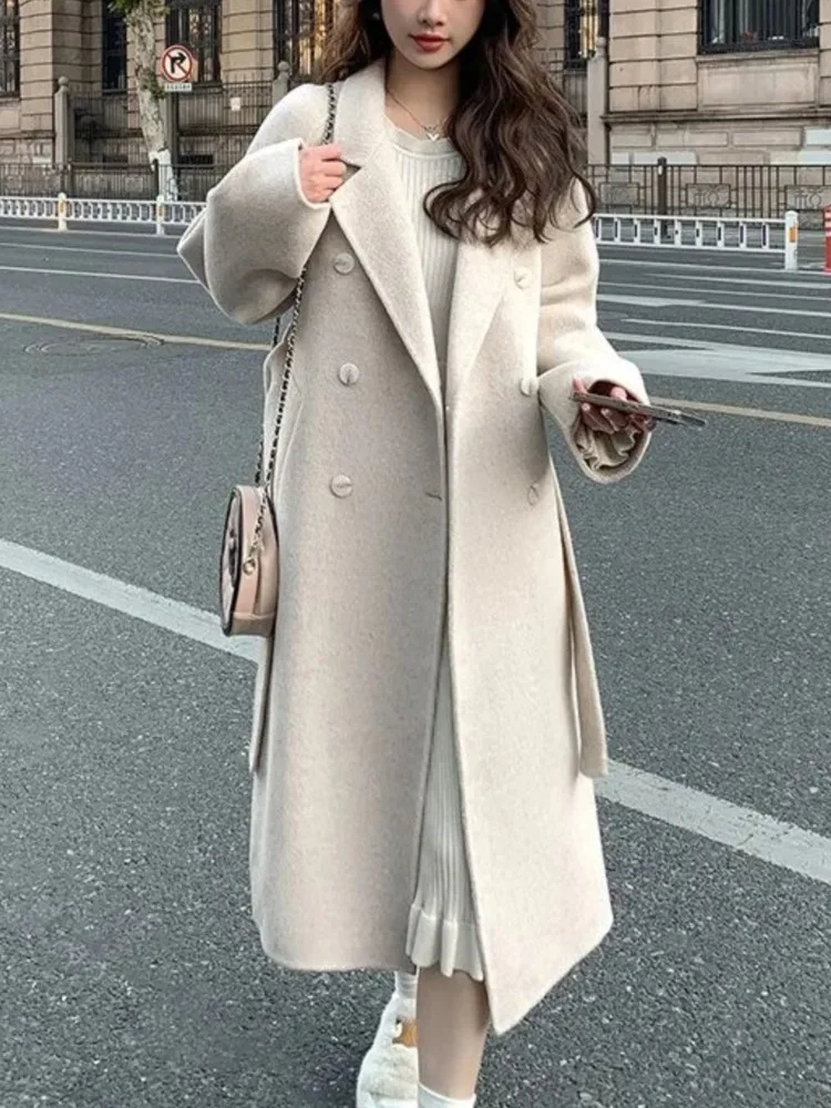 Langmantel Damen Oversized Elegant Doppelreihig