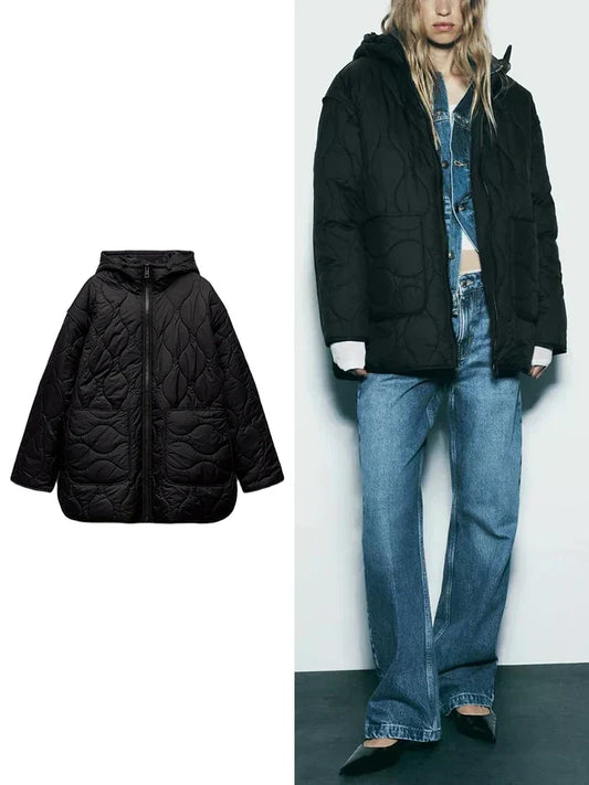 Weiche Gepolsterte Winterjacke Damen - IdealeKleiden