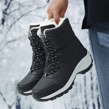 Winter Stiefel Damen Warm Fleece Knöchel Stiefel - IdealeKleiden