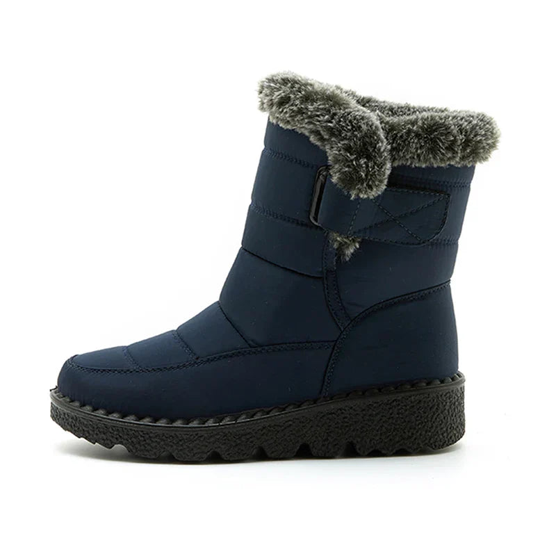 Wasserdichte Schneestiefel Damen Warm Kunstfell Stiefel