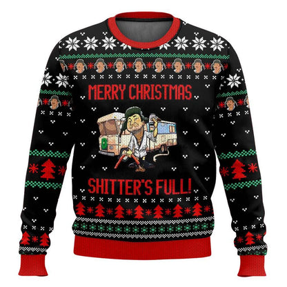 Herren Weihnachtspullover Ski Motiv Witzig