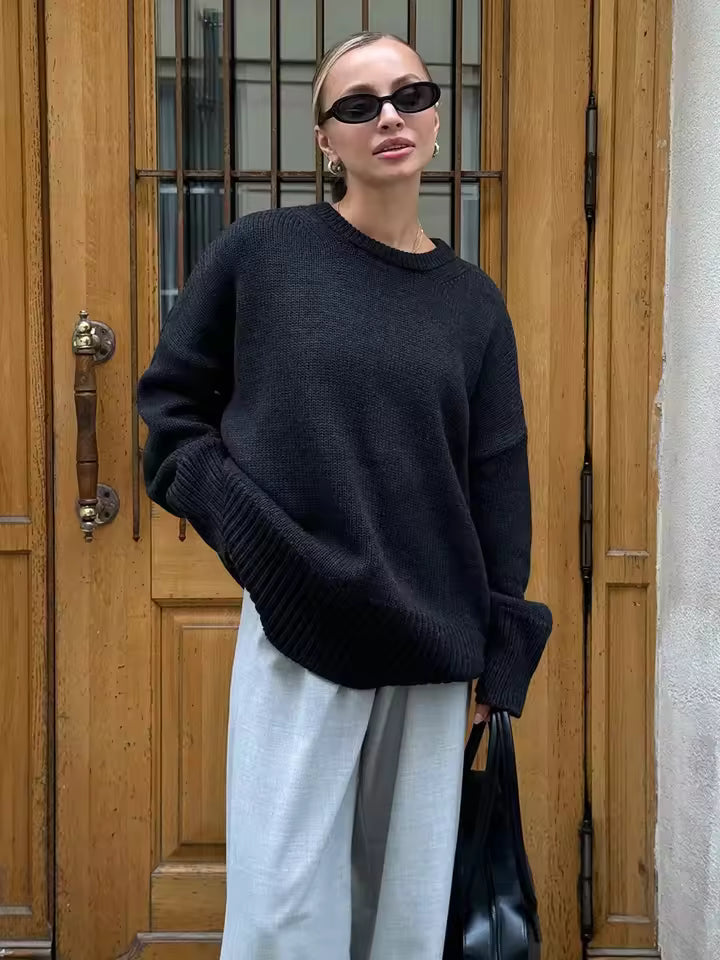 Damen Pullover Langärmlig Rundhals