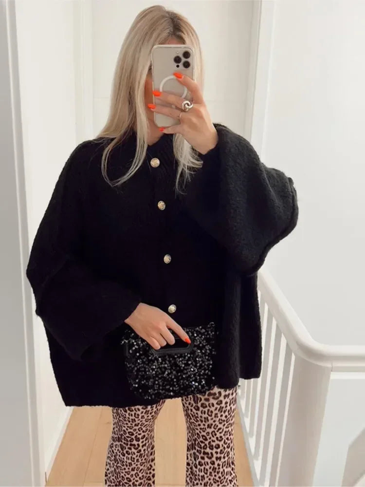 Eleganter Cardigan Damen Strick Pullover Komfort