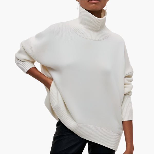 Elegante Pullover Damen | Rollkragen Pullover mit Weiten Ärmeln