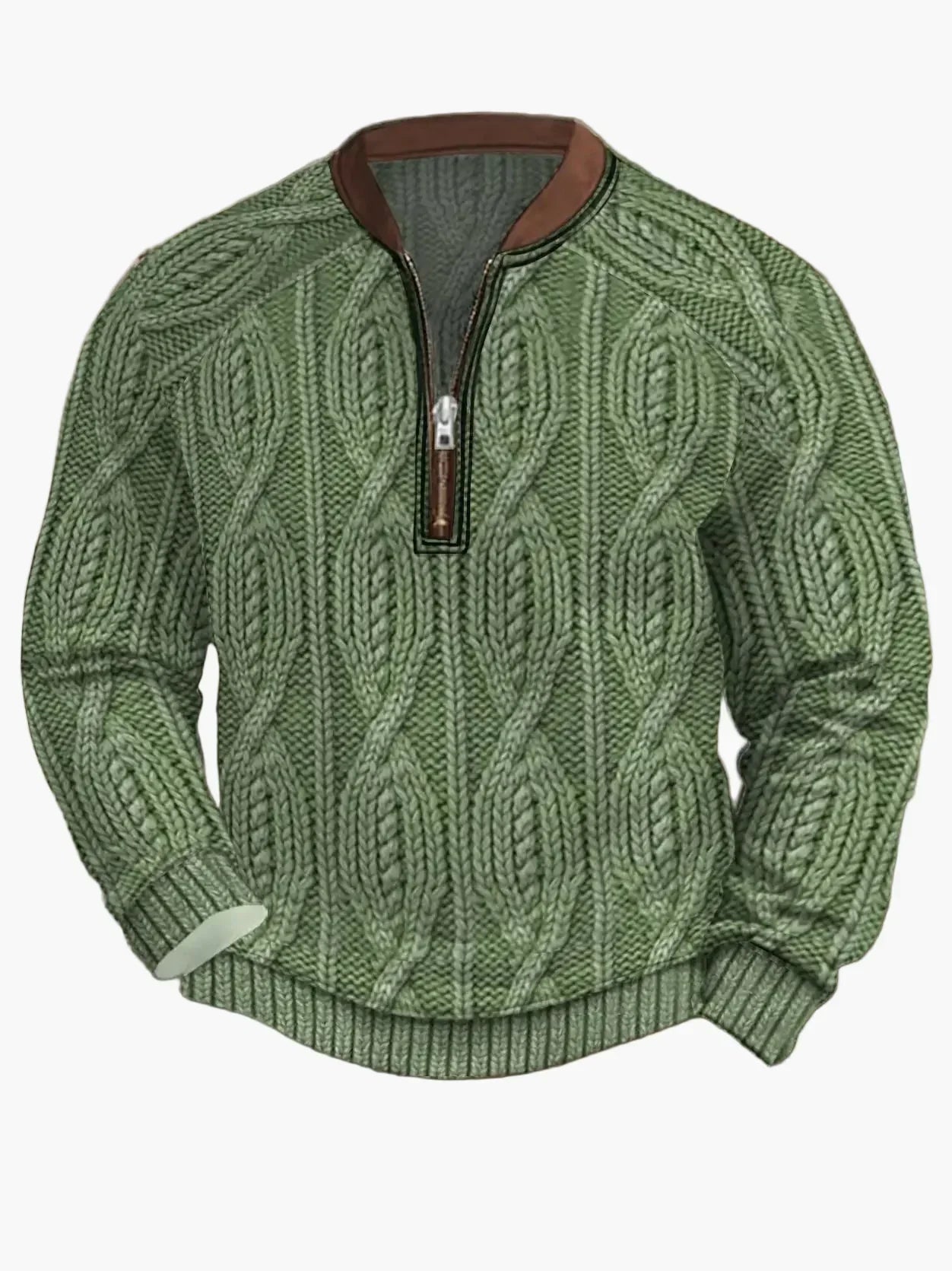 Herren Strickpullover Reißverschluss Modern