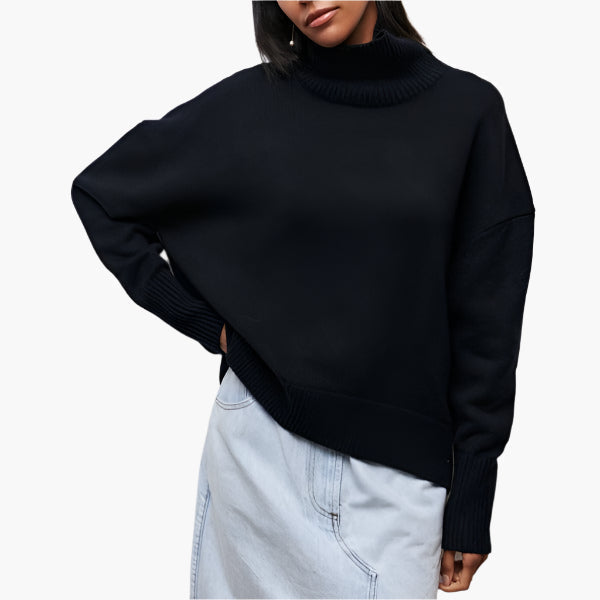 Elegante Pullover Damen | Rollkragen Pullover mit Weiten Ärmeln