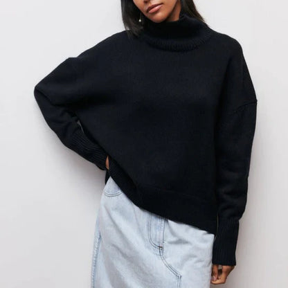 Damen Rollkragen Pullover Winterwarm