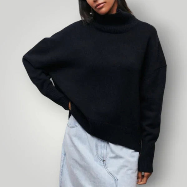 Damen Rollkragenpullover Übergroß - Weichwarmer Winterpullover