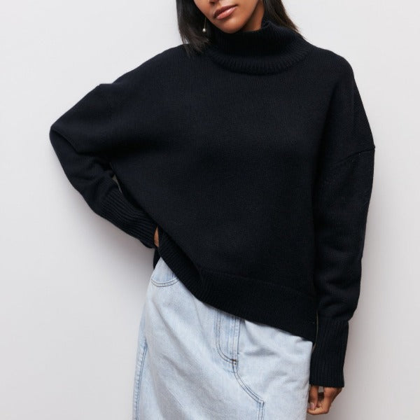 Große Rollkragenpullover Weich Oversized