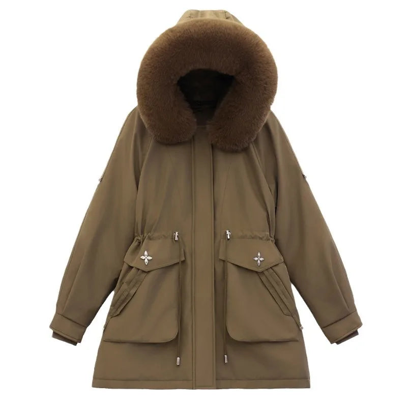 Elegante Kunstfell Jacke Moderner Style - IdealeKleiden
