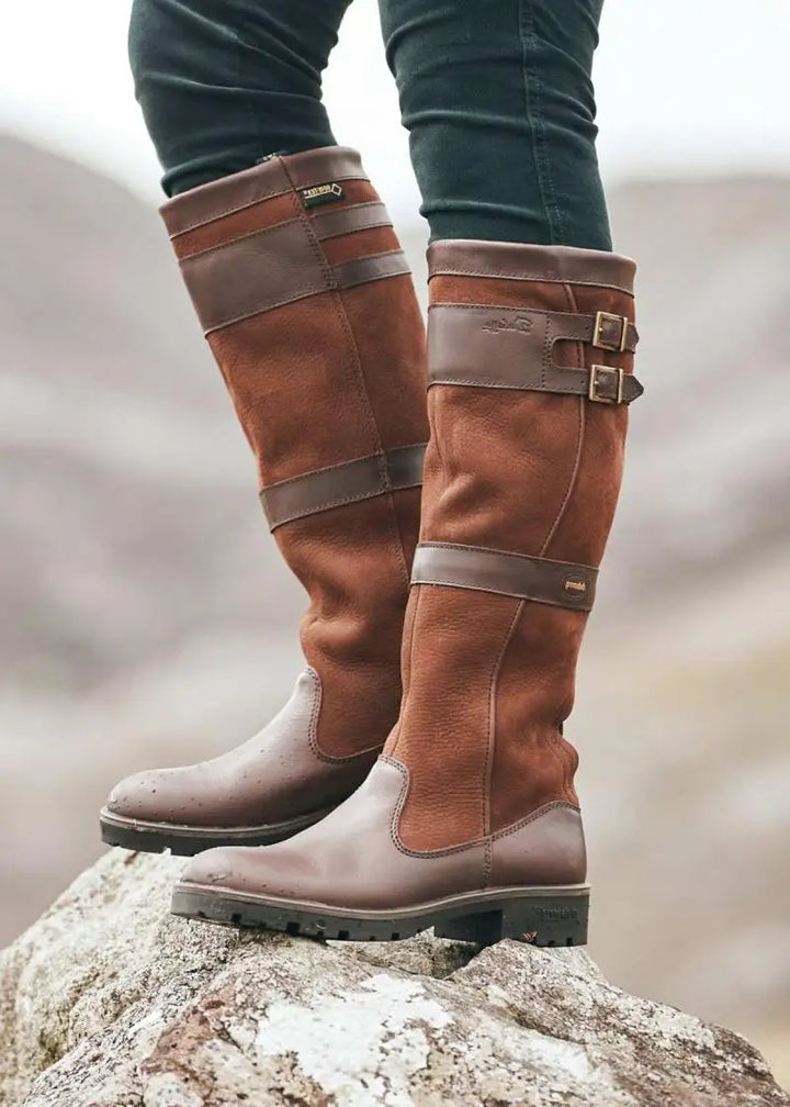 Retro Lederstiefel Frauen Stilvoll