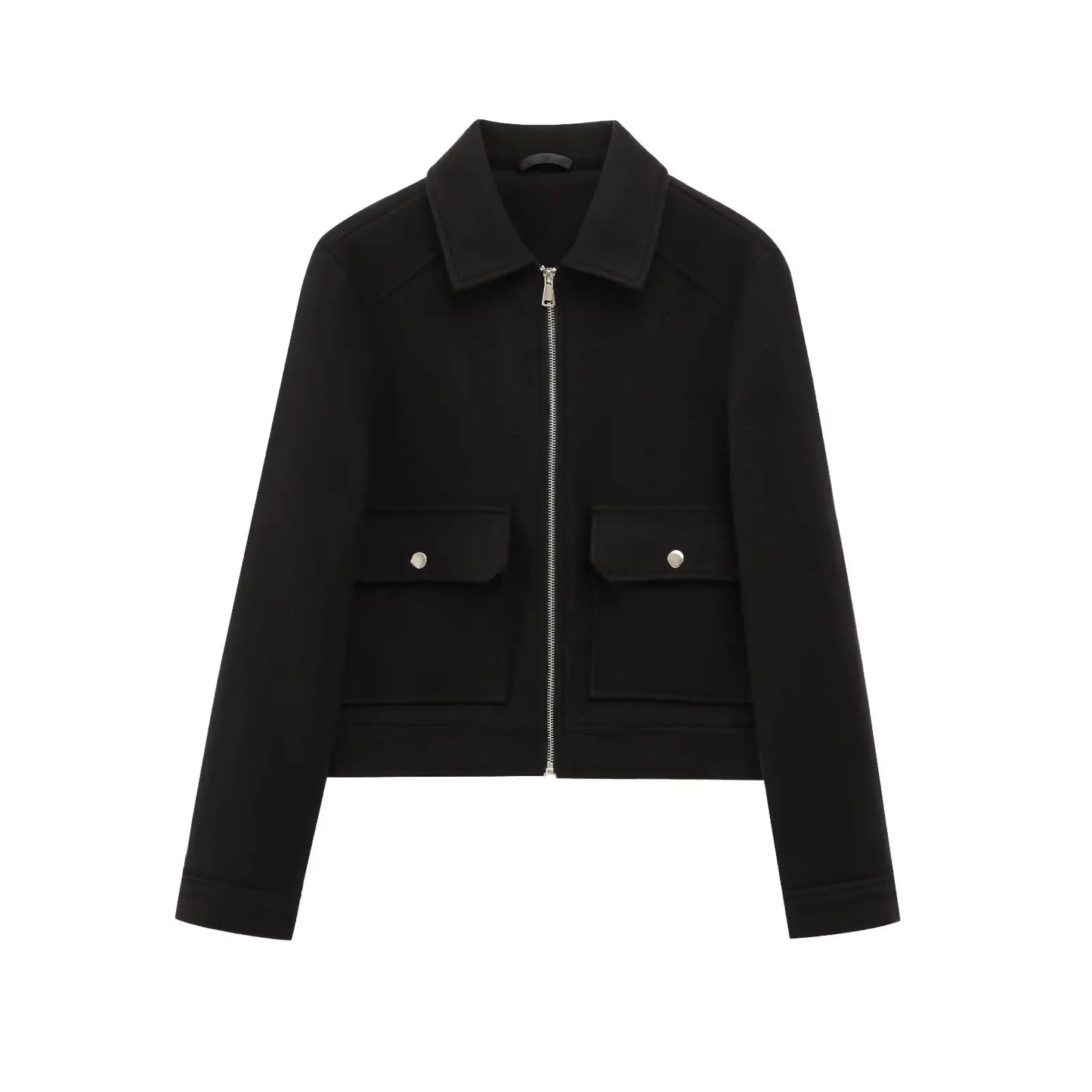 Damen Winterjacke Reißverschluss Wollmix