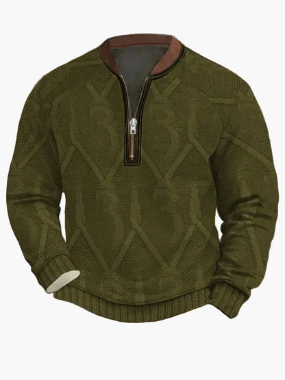 Herren Strickpullover Reißverschluss Modern