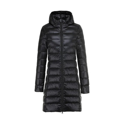 Warme Winterjacke Frauen Lange Gepolstert Mit Abnehmbarer Kapuze