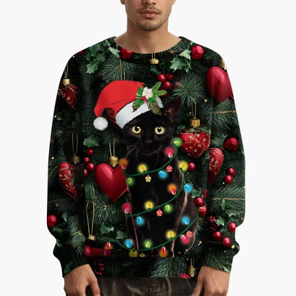 Weihnachtspullover Katzenmotiv Festlich