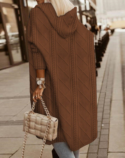 Lange Weste Kapuzenjacke Damen