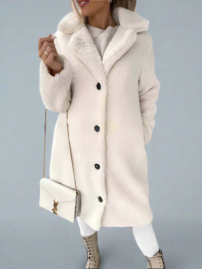 Weiche Winterjacke Damen Fleece Lang