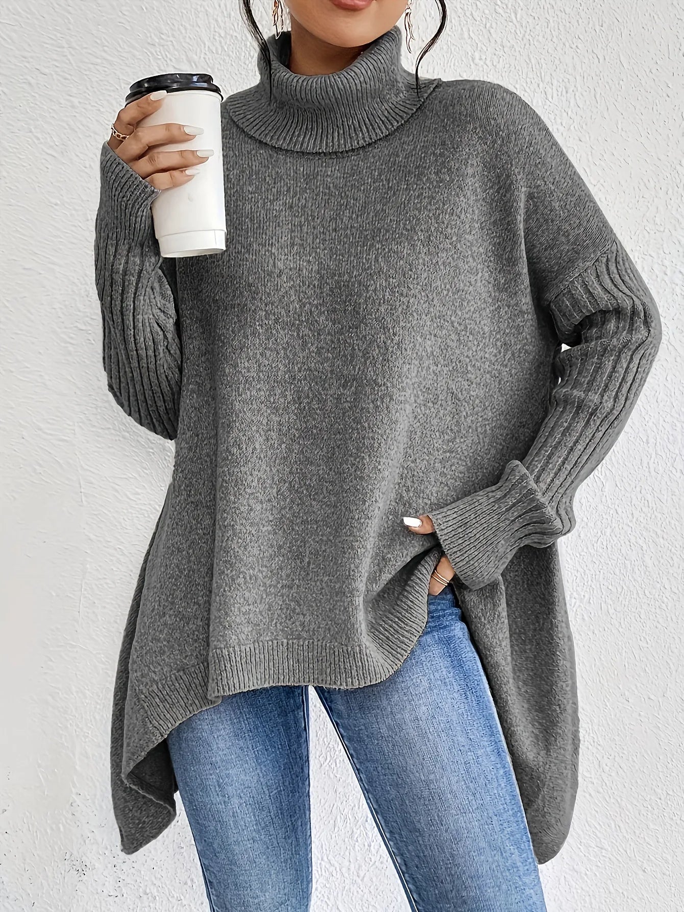 Damen Winterpullover Oversized Weich