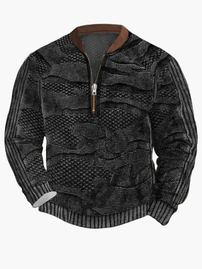 Herren Strickpullover Reißverschluss Modern