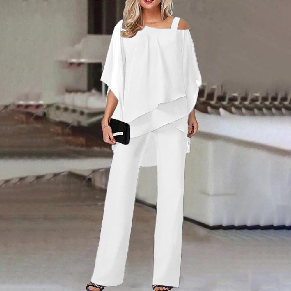 Damen Zweiteiler Set | Elegant Cold Shoulder Outfit