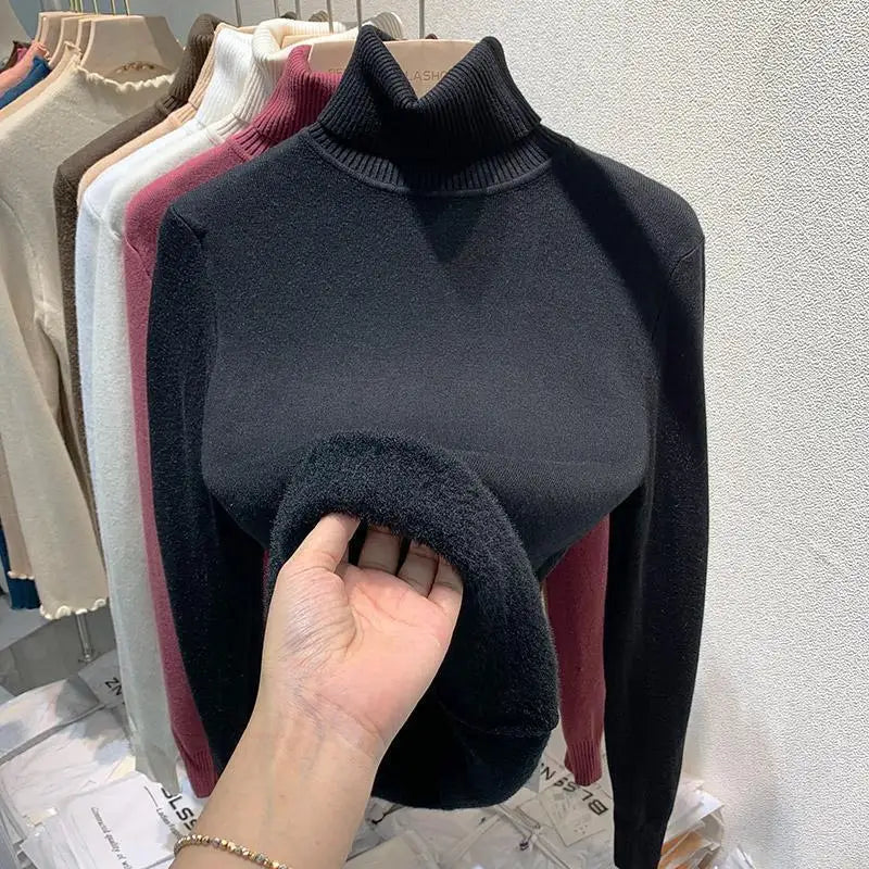 Rollkragenpullover Damen Warm Elegant Winter