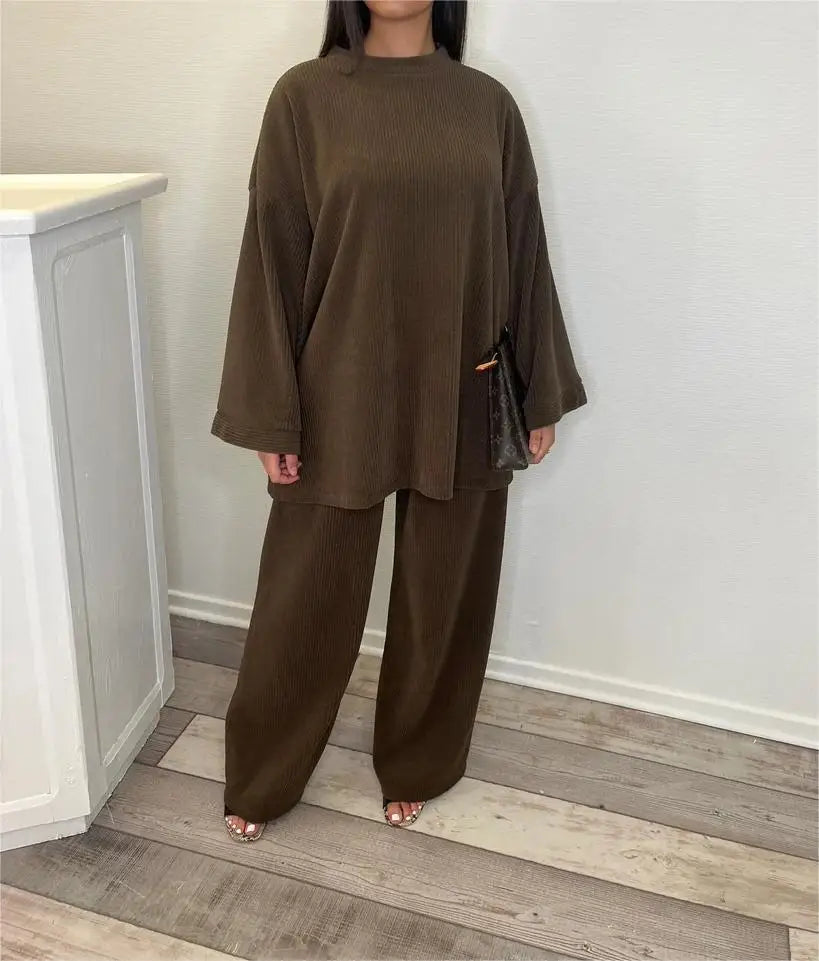 Damen Cordhose Zweiteiler Bequem