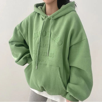 Große Damen Hoodie Mit Stickerei Design