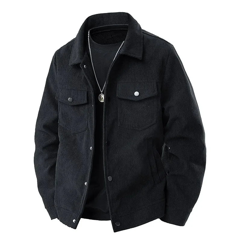 Herren Winterjacke Modern mit Knöpfen und Brusttasche