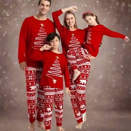 Weihnachtsschlafanzug Rot Familienanzug Festlich