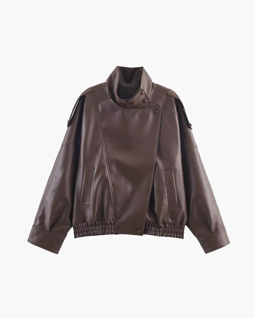 Stylische Lederjacke Asymmetrisch Cut