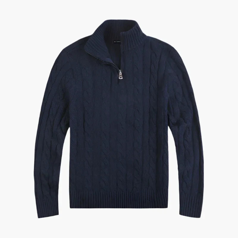 Eleganter Strickpullover Zopfmuster Freizeitlook