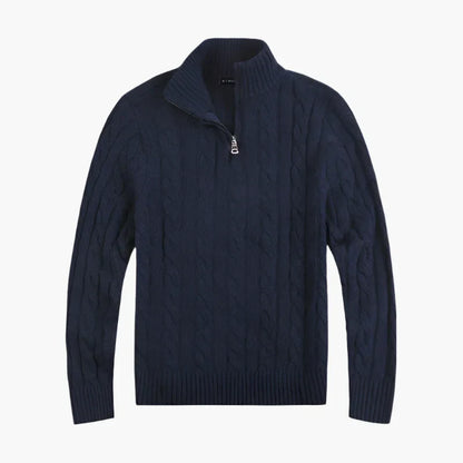 Eleganter Strickpullover Zopfmuster Freizeitlook