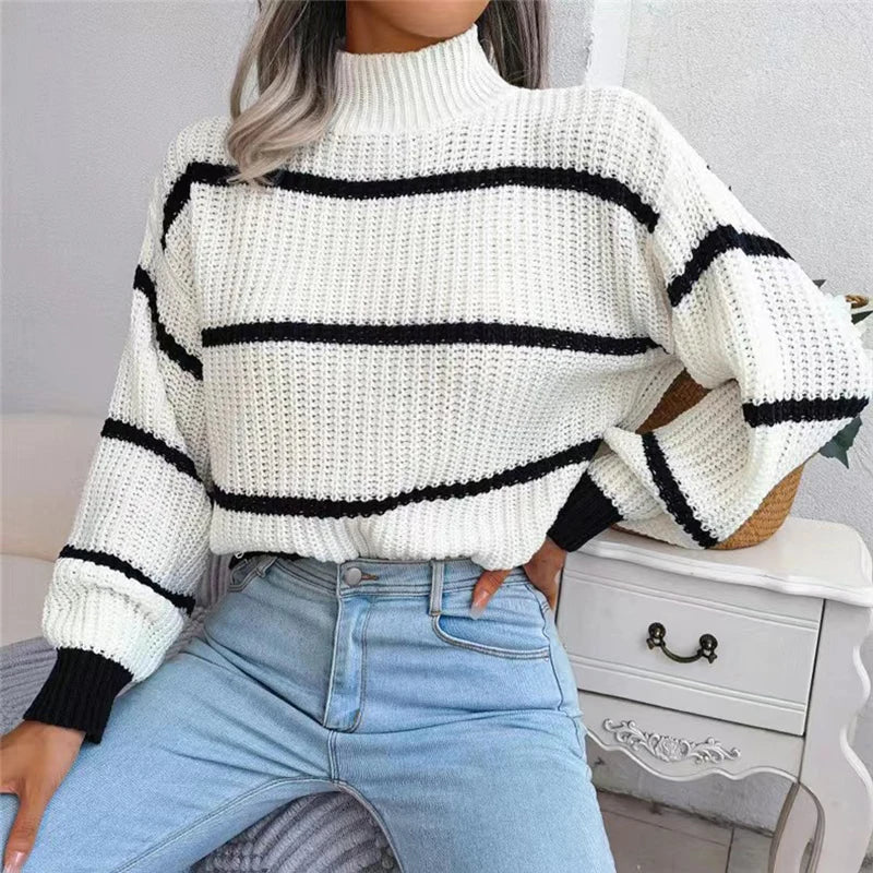 Stylischer Rollkragenpullover Moderner Feinstrick - IdealeKleiden