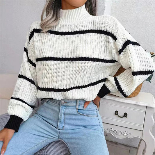 Stylischer Rollkragenpullover Moderner Feinstrick - IdealeKleiden