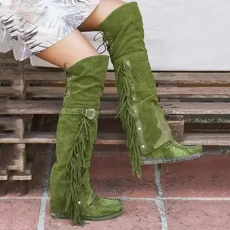 Damen Stiefel Kniehoch Schick