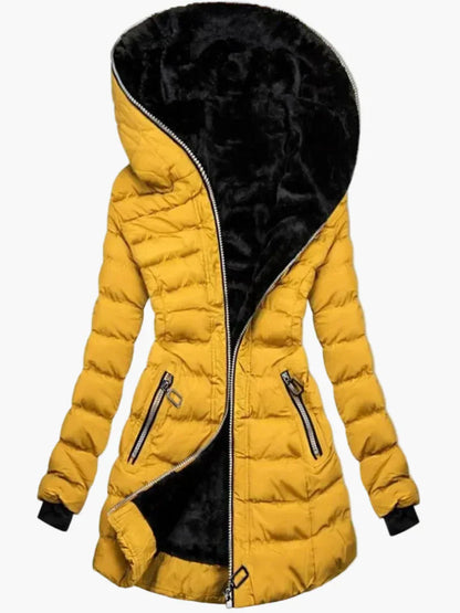 Winter Steppjacke Kapuze Asymmetrisch