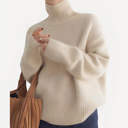 Stilvoller Damen Pullover Rollkragen Eleganz - IdealeKleiden