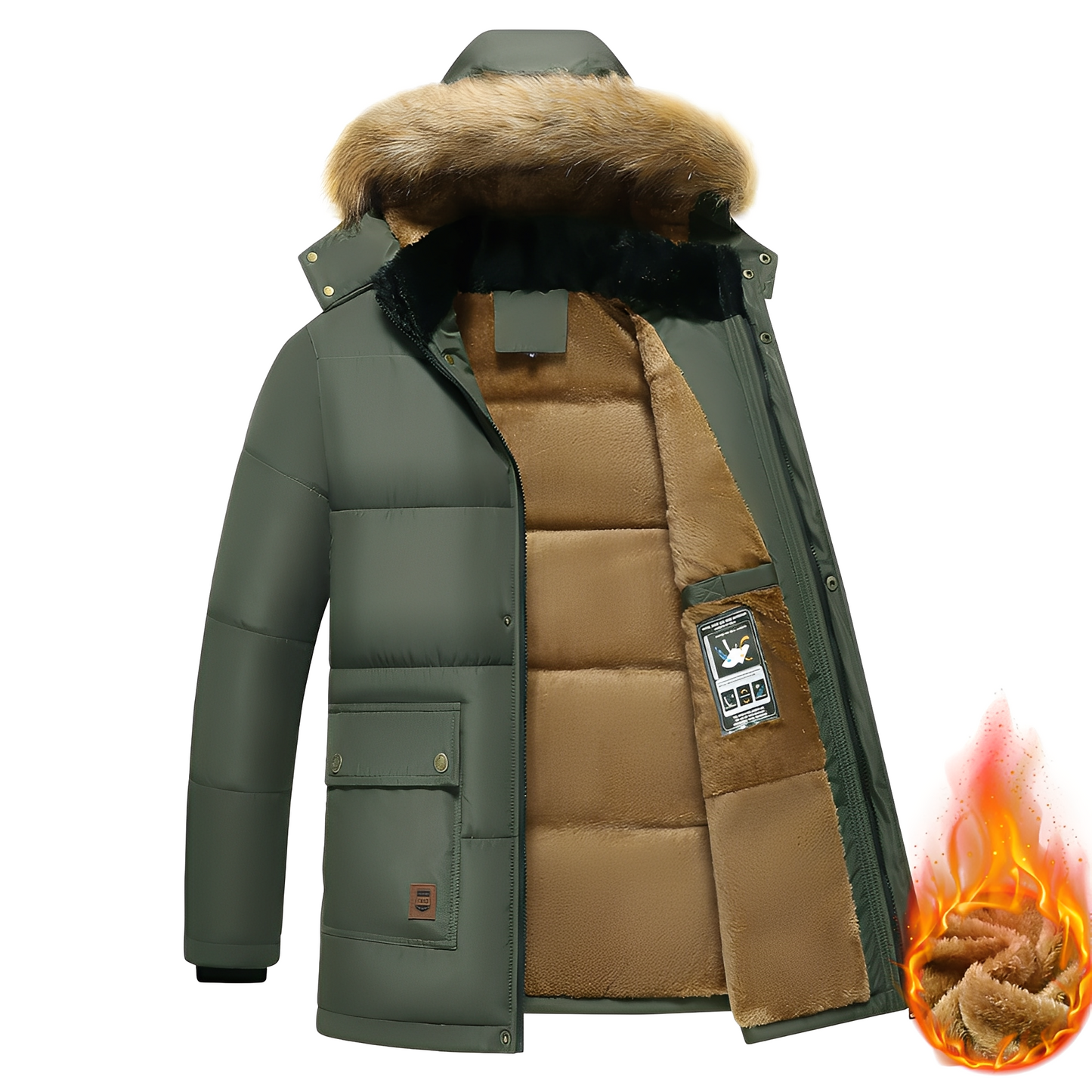 Herren Parka Jacke Warm Isoliert