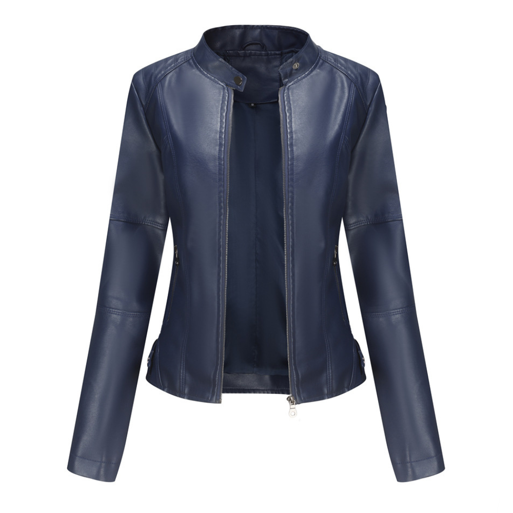 Modische Lederjacke Damen Slim Fit