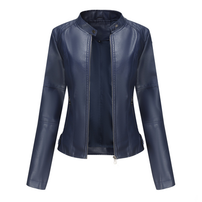 Modische Lederjacke Damen Slim Fit