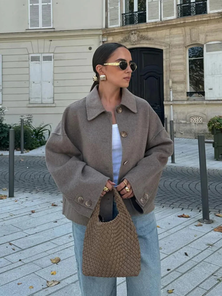 Übergröße Wollmischjacke Warm & Bequem