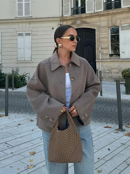 Übergröße Wollmischjacke Warm & Bequem