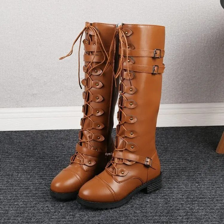 Retro Stiefel Spitze Damen Schuhe