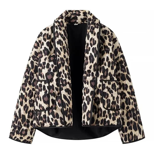 Stilvolle Leopardenjacke Trendy Damen